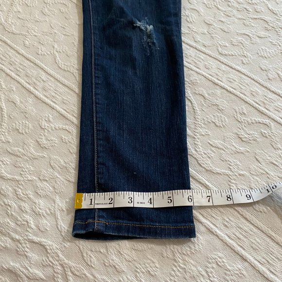 Fossil Slim Boyfriend Dark Wash Jeans Size 25 some distressing 5 pocket Casual - Picture 7 of 11
